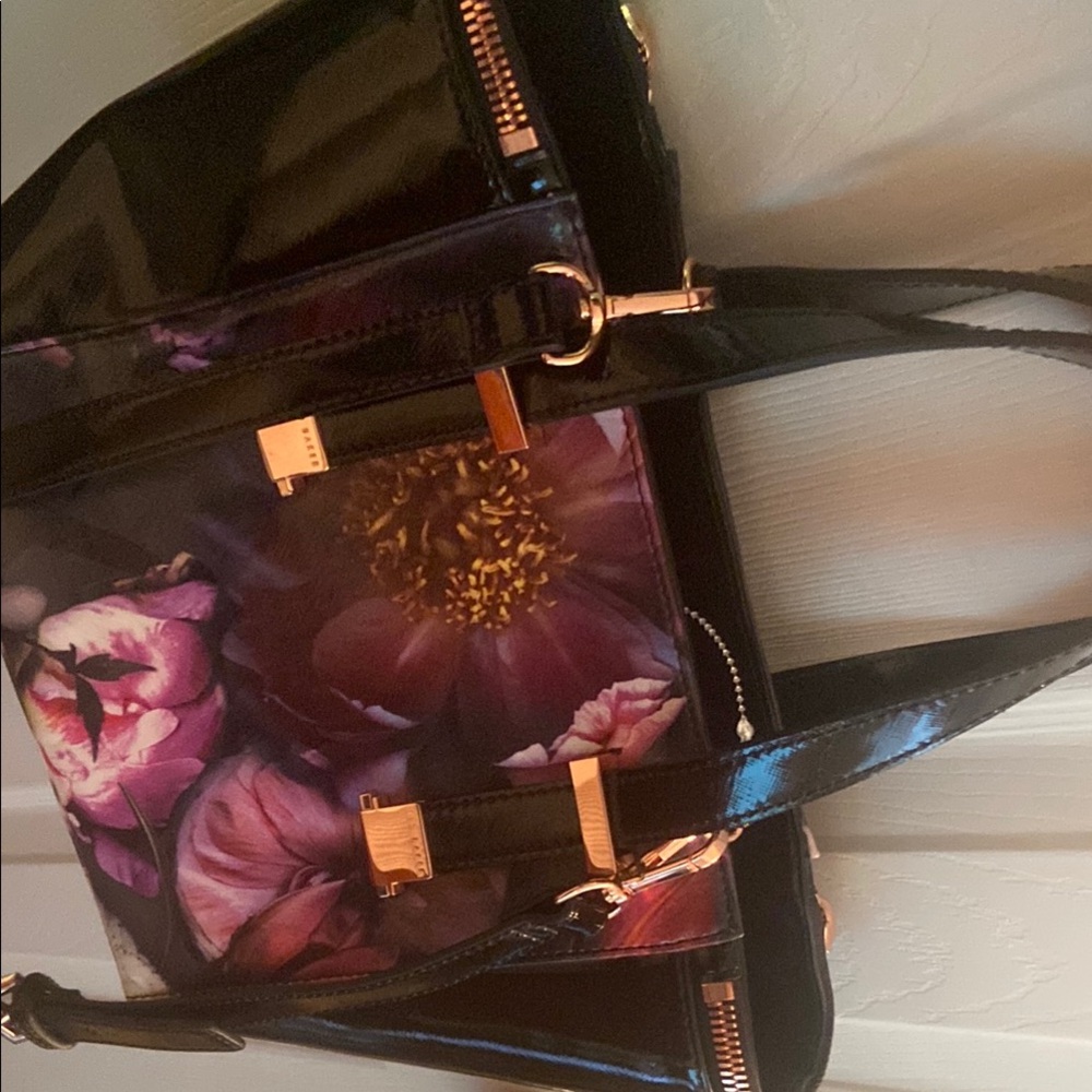 Ted Baker London Floral Shoulder Bag - Black and Pink - Picture 4 of 9
